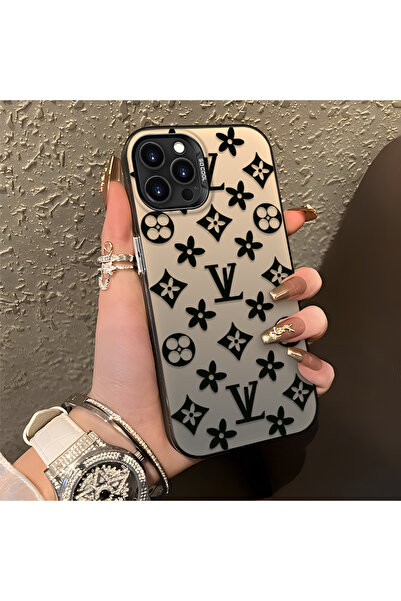 Hontinga iPhone 12 Pro Max Uyumlu Silikon Kenar Sert Arka Kılıf Couple Telefo...