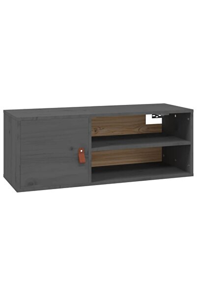 vidaxl Dulap de perete, gri, 80x30x30 cm, lemn masiv de pin