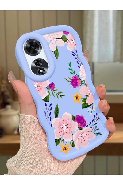 Hontinga Oppo A60 Compatible Case Camera Protector Blue Silicone Couple Phone...