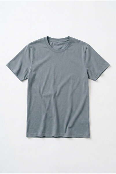 ELAFRO Women's Gray Regular Full-Fit Cotton Combed Cotton Crew Neck T-Shirt