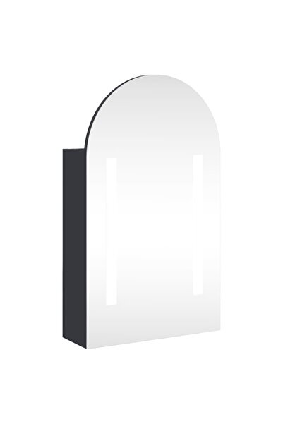 vidaxl LED bathroom mirror cabinet, gray, 42x13x70 cm, arched