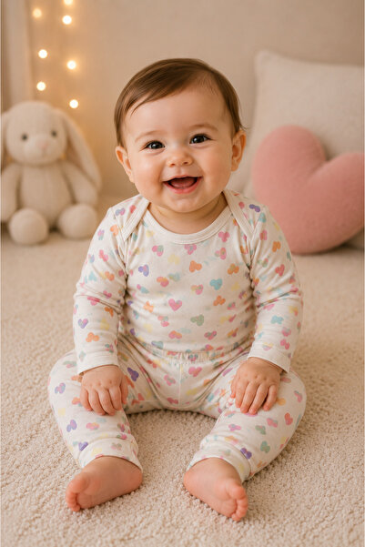 My Babies Label Baby Girl 100% Cotton 2-Piece Top and Bottom Set