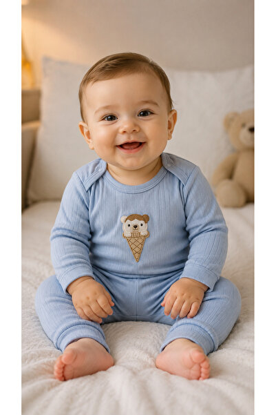 My Babies Label Baby Boy Ribbed 2-Piece 100% Cotton Set