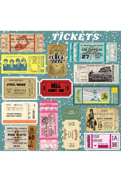 Yıldızan Terra Organik Tickets Set |   Laptop Notebook Phone Sticker Journal ...