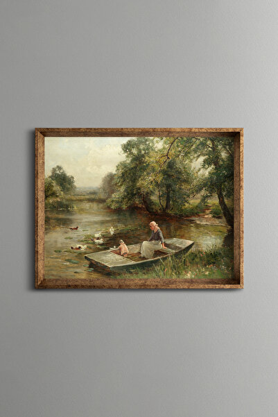 epiqart Mother and Child in Nature - Vintage Patterned Frame - Slim Model