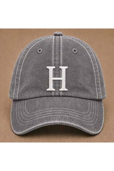 WeavedCo Letter "H" Special Design for Names Embroidered Vintage Washed Baseb...