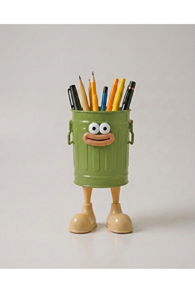 Limmy Cute and Funny Desktop Pen Holder with Metal Body - Green