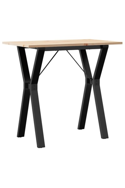 vidaxl Masă de bucătărie, cadru Y, 80x50x75 cm lemn masiv pin și Oţel