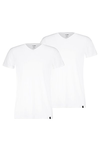 Puma Herren T-Shirts, 2er Pack - V-Neck Tee 2P, V-Ausschnitt, Regular Fit, Ba...