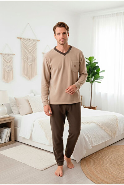 embody Men's cocolino polar fleece pyjamas, fine, delicate and soft material,...