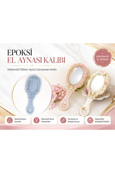 MERGAF Dekoratif Silikon Ayna Çerçevesi Epoksi Kalıbı