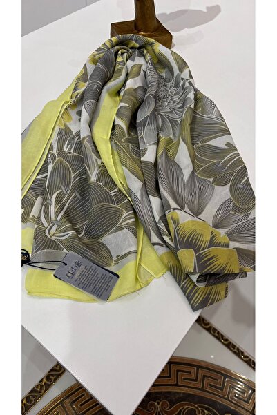 EB SCARF Floral Patterned Viscose Cotton Shawl