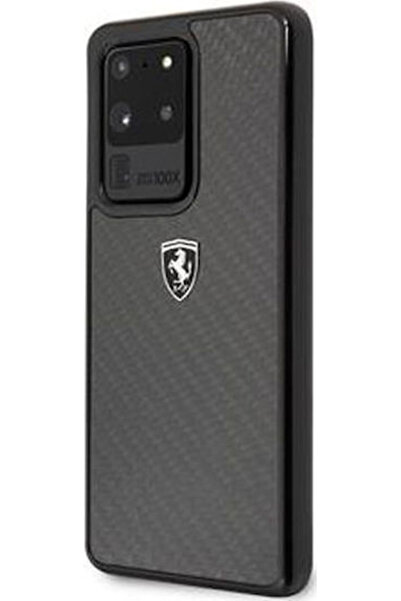 Ferrari Heritage Carbon Πίσω Κάλυμμα Σιλικόνης Μαύρο (Galaxy S20 Ultra) Κωδικ...