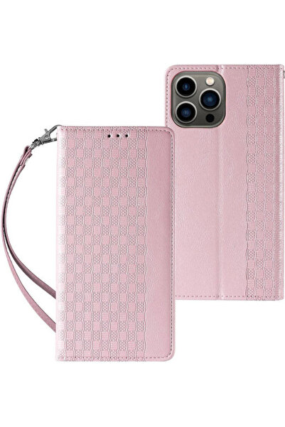 Hurtel Magnet Book Σιλικόνη / Δέρμα Ροζ (iPhone 14 Pro)