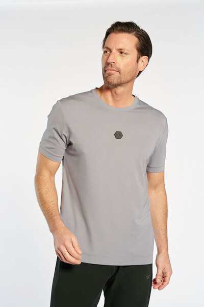 bilcee Men's Golden Premium Gray T-Shirt 4914