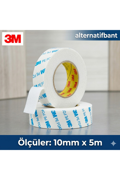 Alternatifbant 3M 9R110W Yüksek Performanslı Beyaz Çift Taraflı Köpük Bant 10...