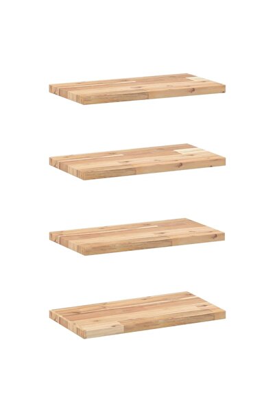 vidaxl Rafturi suspendate 4 buc. 60x20x2 cm lemn masiv acacia netratat