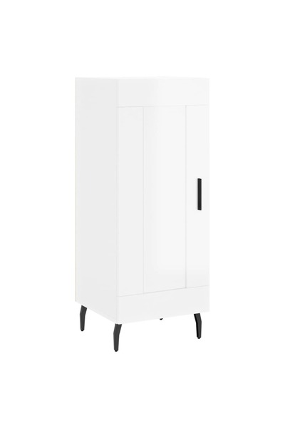 vidaxl Servantă, alb extralucios, 34,5x34x90 cm, lemn compozit