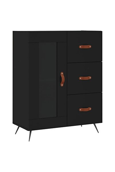 vidaxl Servantă, negru, 69,5x34x90 cm, lemn compozit