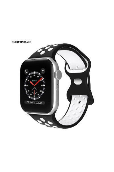 Other Sonique Αθλητικό Λουράκι Σιλικόνης Μαύρο / Λευκό (Apple Watch 44/45/46m...