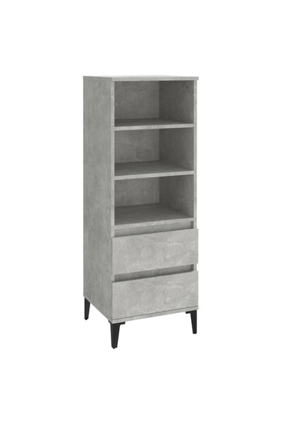vidaxl Dulap înalt, gri beton, 40x36x110 cm, lemn compozit