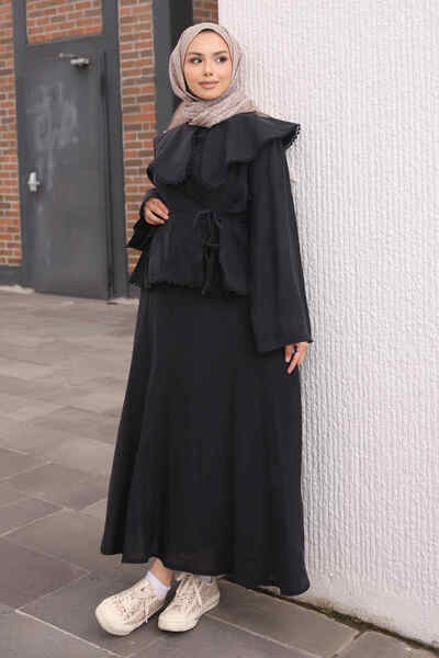 İmajButik Black Baby Collared Shirt and Skirt Set