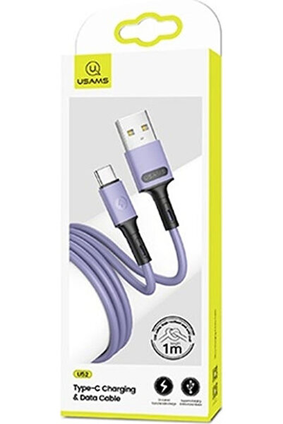 Usams U52 Καλώδιο USB 2.0 USB Type-C Αρσενικό - USB-A Μωβ 1μ
