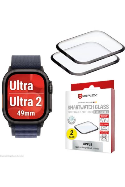 Displex Fc Glass Apple Watch SE 2 49mm Μαύρο Πακέτο 2 τεμαχίων
