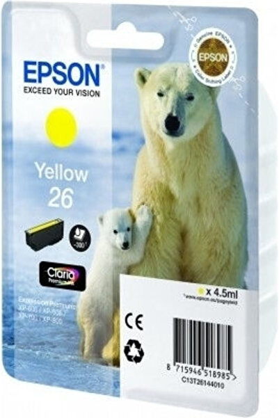 EPSON 26 Γνήσιο Κίτρινο Μελάνι Εκτυπωτή InkJet (C13T26144010 C13T26144012)