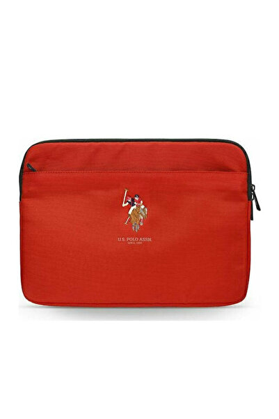 U.S. Polo Assn. Θήκη Polo με κέντημα για λάπτοπ 13 ιντσών, Κόκκινη