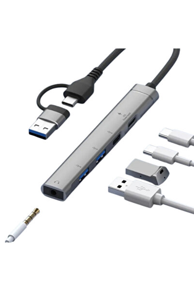 ForWhat USB Typec 2Pd 2Usb Aux Trend Converter for Office Home Office Devices