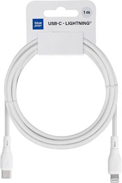 Blue Star Καλώδιο USB-C σε Lightning 27W Λευκό 1μ