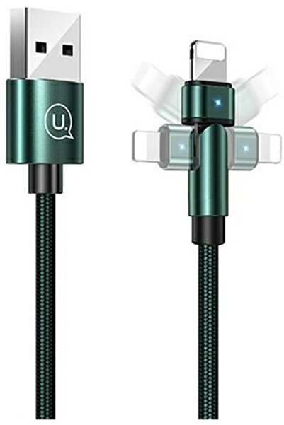 Usams Πλεκτό καλώδιο USB-A σε Lightning Πράσινο 1μ (SJ476USB02)