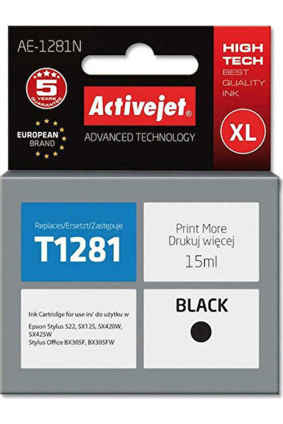 Other Συμβατό μελάνι για εκτυπωτή inkjet Active Jet Epson T1281 15ml Μαύρο