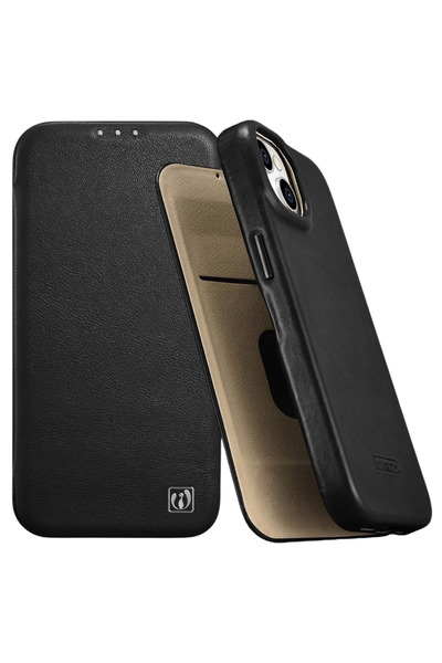 ICARER Husă tip carte Ce din piele premium cerată cu ulei pentru iPhone 14 Pl...