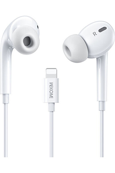 WK Yb10 Ενδοωτικά Ακουστικά Handsfree με βύσμα Lightning Λευκά