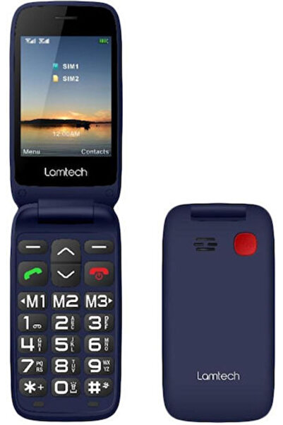 Lamtech Flip-X Διπλή SIM (32MB/32MB) Κινητό με Μεγάλα Κουμπιά Μπλε