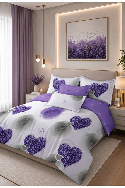 RALEX PUCIOASA Finet 6-Piece Bedding Set with Elastic Fitted Sheet for Beds 1...