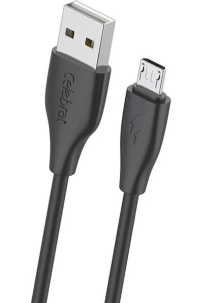 Celebrat Καλώδιο USB 2.0 σε micro USB, κανονικό, 1μ (CB-31A-M-BK)