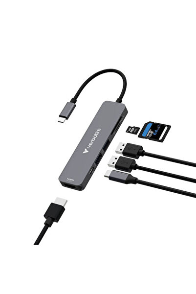 Verbatim Σταθμός σύνδεσης USB-C με HDMI 4K PD Γκρι (32156)