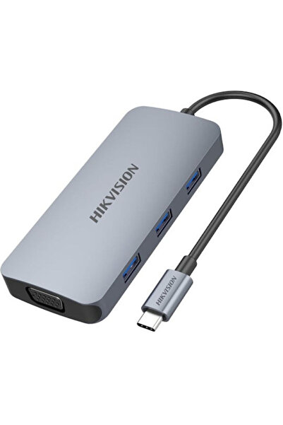 Hikvision Σταθμός σύνδεσης USB-C με HDMI 4K PD Γκρι (HS-HUB-DS801)