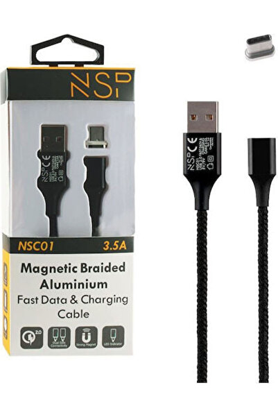 NSP Καλώδιο USB 2.0 σε micro USB, πλεγμένο / μαγνητικό, 1μ.