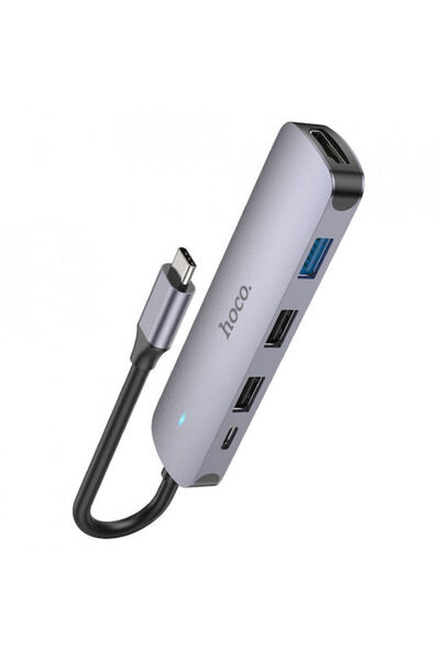 hoco. Hoco HB27 USB-C Σταθμός Σύνδεσης με HDMI 4K PD Γκρι