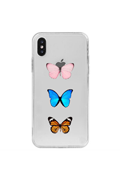 Other Apple iPhone Xs Max Triple Butterfly Transparent Silicone TPU Θήκη