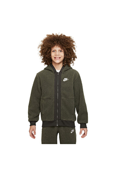 Nike Hanorac cu fermoar complet din fleece, de iarnă, pentru copii, stil spor...