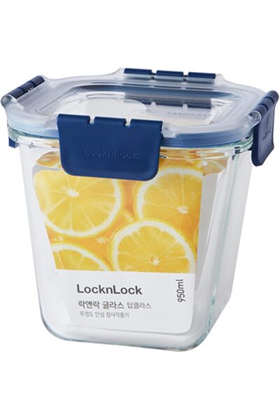 locknlock حاوية طعام زجاجية مربعة الشكل مقاومة للحرارة من لوك آند لوك، سعة 95...