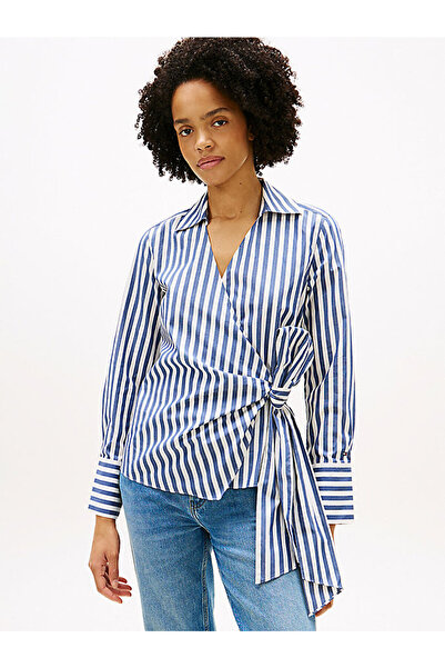 Tommy Hilfiger kadın poplin knot gömlek