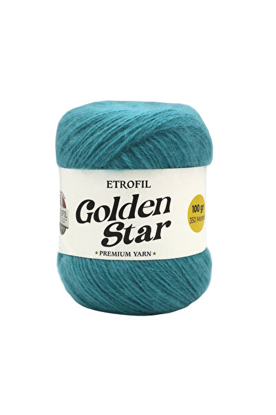 Etrofil Golden Star Knitting Yarn Turquoise Blue 75% Premium Acrylic 25% Orga...