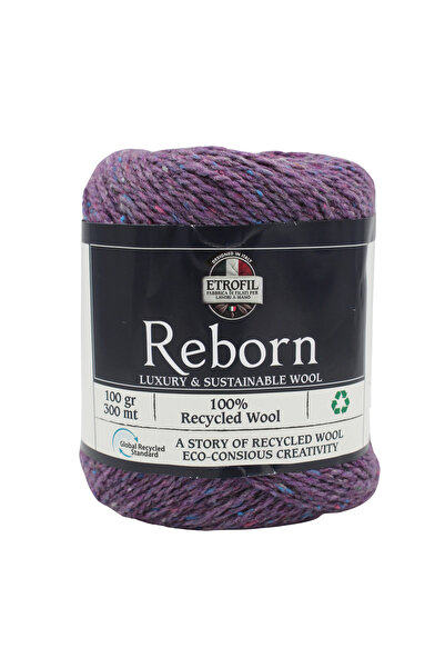 Etrofil Fir de tricotat Reborn Mov închis 100% Lână reciclată 100g 300m (72267)