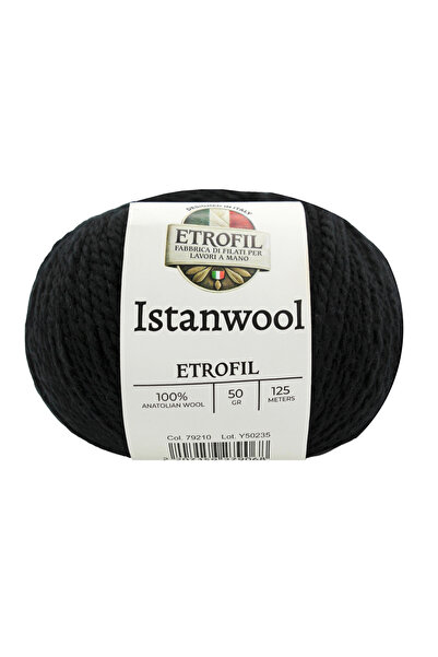 Etrofil Istanwool pređa za pletenje crna 100% turska vuna 50g 125m (79210)